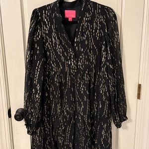 Lilly Pulitzer Black Dress with Gold Accents